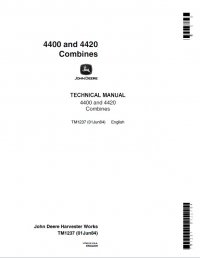 repair manual John Deere 4400 & 4420 Combines TM1237 Technical Manual PDF