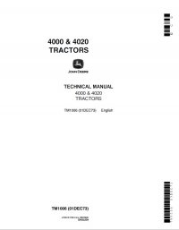 repair manual John Deere 4000 & 4020 Tractors TM1006 Technical Manual PDF