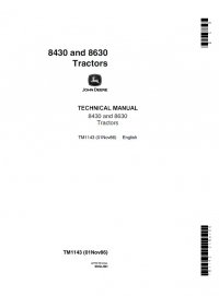 repair manual John Deere 8430 & 8630 Tractors TM1143 Technical Manual PDF
