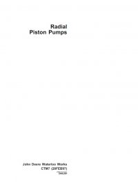 repair manual John Deere Radial Piston Pumps Component Technical Manual CTM7 PDF