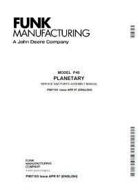 repair manual John Deere Funk P40 Planetary Service And Part Assembly Manual P997103 PDF
