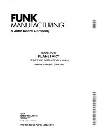 repair manual John Deere Funk P200 Planetary Service And Parts Assembly Manual P997106 PDF