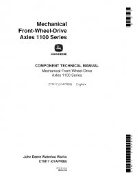 repair manual John Deere Mechanical Front-Wheel-Drive Axles 1100 Series CTM17 PDF