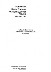 repair manual John Deere Forwarder 1010E Hydraulic Schematics Manual F674512 PDF