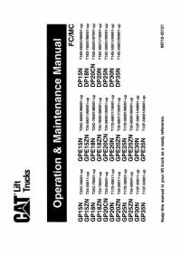 repair manual Cat Lift Trucks GP, GPE, DP Series Operation & Maintenance Manual PDF
