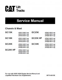 repair manual caterpillar GC15K GC18K GC20K GC20K-HP GC25K GC25K-HP GC30K Lift Trucks Service Manuals PDF