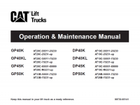 repair manual Cat Lift Trucks GP40K GP40KL GP45K GP50K DP40K DP40KL DP45K DP50K Operation Maintenance PDF