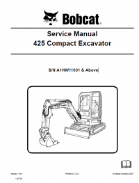 repair manual Bobcat 425 Compact Excavator Service Manuals PDF