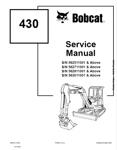 Manuel Atelier Opérateur PDF Bobcat B730 Chargeuse-pelleteuse Rétrocaveuse - Sur Clé USB