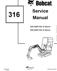 repair manual Bobcat 316 Excavator Service Manuals PDF