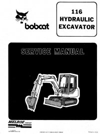 repair manual Bobcat 116 Hydraulic Excavator Service Manual PDF