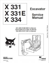 repair manual Bobcat X 331, X 331E, X 334 Excavator Service Manuals PDF
