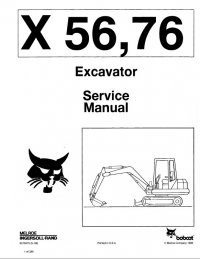 repair manual Bobcat X 56, 76 Excavator Service Manual PDF