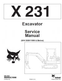 repair manual Bobcat X 231 Excavator Service Manuals PDF
