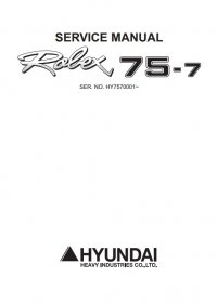 repair manual Hyundai Mini Excavator R75-7 Service Manual PDF