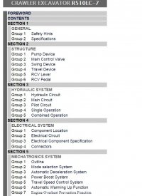 repair manual Hyundai Crawler Excavator R510LC-7 (India) Service Manual PDF