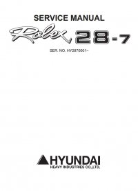 repair manual Hyundai Mini Excavator R28-7 Service Manual PDF