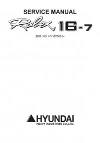 repair manual Hyundai Mini Excavator Robex 16-7 Service Manual PDF