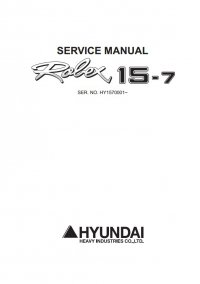 repair manual Hyundai Mini Excavator Robex 15-7 Service Manual PDF