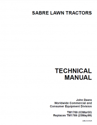 repair manual John Deere Sabre Lawn Garden Tractor TM1769 Repair Manual PDF