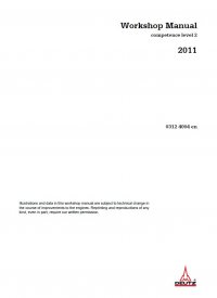 repair manual Deutz Engines 2011 Workshop Manual Competence Level 2 PDF