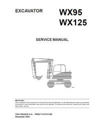 repair manual Case WX95 & WX125 Wheeled Excavators Service Manual PDF