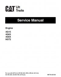 repair manual Cat Lift Trucks 4G15, 4G63, 4G64, 6G72 Engine Service Manual PDF