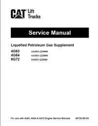 repair manual Cat 4G63 4G64 6G72 / GC15K GC18K GC20K GC20K-HP GC25K GC25K-HP GC30K Lift Trucks Service Manual