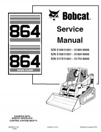 repair manual Bobcat 864, 864 High Flow Compact Track Loader Service Manual PDF