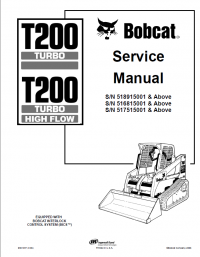 repair manual Bobcat T200 Turbo, T200 Turbo High Flow Compact Track Loader Service Manual PDF