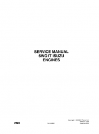 repair manual Isuzu Engines 6WG1T for Case Service Manual PDF