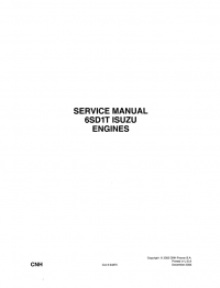 repair manual Isuzu Engines 6SD1T for Case Service Manual PDF