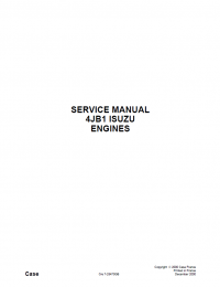 repair manual Isuzu Engines 4JB1 for Case Service Manual PDF
