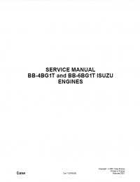 repair manual Isuzu Engines BB-4BG1T & BB-6BG1T for Case Service Manual PDF