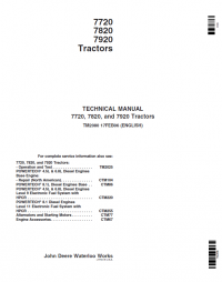 repair manual John Deere 7720, 7820, 7920 Tractor Repair TM2080 Technical Manual PDF