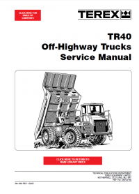 repair manual Terex TR40 Off-Highway Trucks Service Manual PDF
