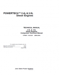 repair manual John Deere PowerTech 2.4L, 3.0L Diesel Engines Technical Manual CTM301
