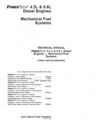 repair manual John Deere PowerTech 4.5L, 6.8L Diesel Engines Mechanical Fuel Systems CTM207 PDF