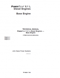 repair manual John Deere PowerTech 8.1L Diesel Engine Component Technical Manual CTM86 PDF