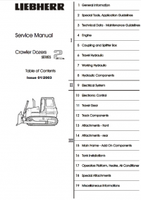 repair manual Liebherr Crawler Dozers Series 2 Service Manual PDF