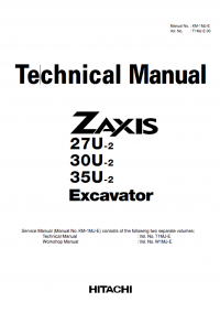repair manual Hitachi Excavator Zaxis 27U-2 30U-2 35U-2 Technical Manual PDF