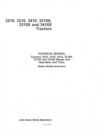 repair manual John Deere 3210 3310 3410 3210X 3310X 3410X Tractors Repair & Operation and Tests Manuals TM4663