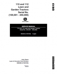 repair manual John Deere 110 & 112 Lawn Garden Tractors Service Manual SM2088