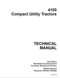 repair manual John Deere 4100 Tractor Compact Utility TM1630 Technical Manual PDF