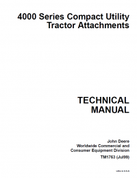 repair manual John Deere 4000 Series Compact Utility Tractor Attachments Technical Manual TM1763