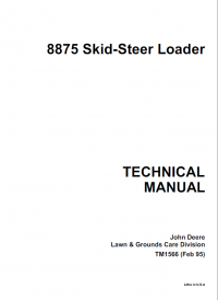 repair manual John Deere 8875 Skid Steer Loader TM1566 Technical Manual PDF