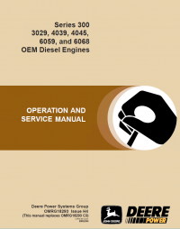repair manual John Deere Series 300 3029 4039 4045 6059 6068 OEM Diesel Engines Operation Service Manual OMRG18293