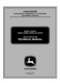 repair manual John Deere GX255 GX325 GX335 GX345 Garden Tractors TM1973 Technical Manual PDF