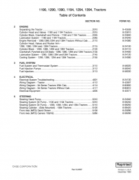 repair manual Case Tractors 1190 1290 1390 1194 1294 1394 Shop Manual PDF