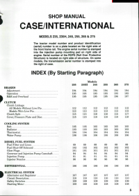 repair manual Case IH Tractors Models 235 235H 245 255 265 275 Shop Manual PDF